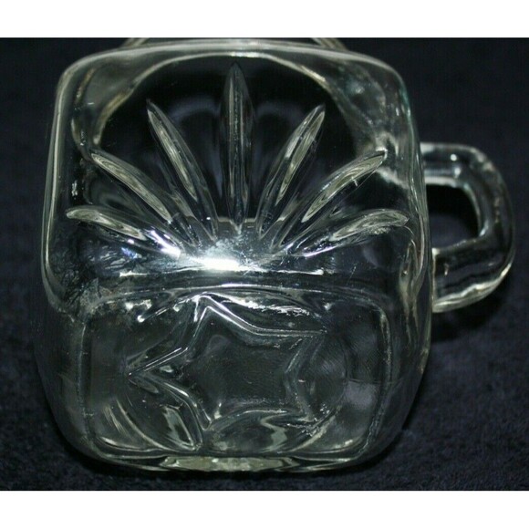 VINTAGE CLEAR CUT GLASS SQUARE TEA PITCHER - Picture 4 of 8